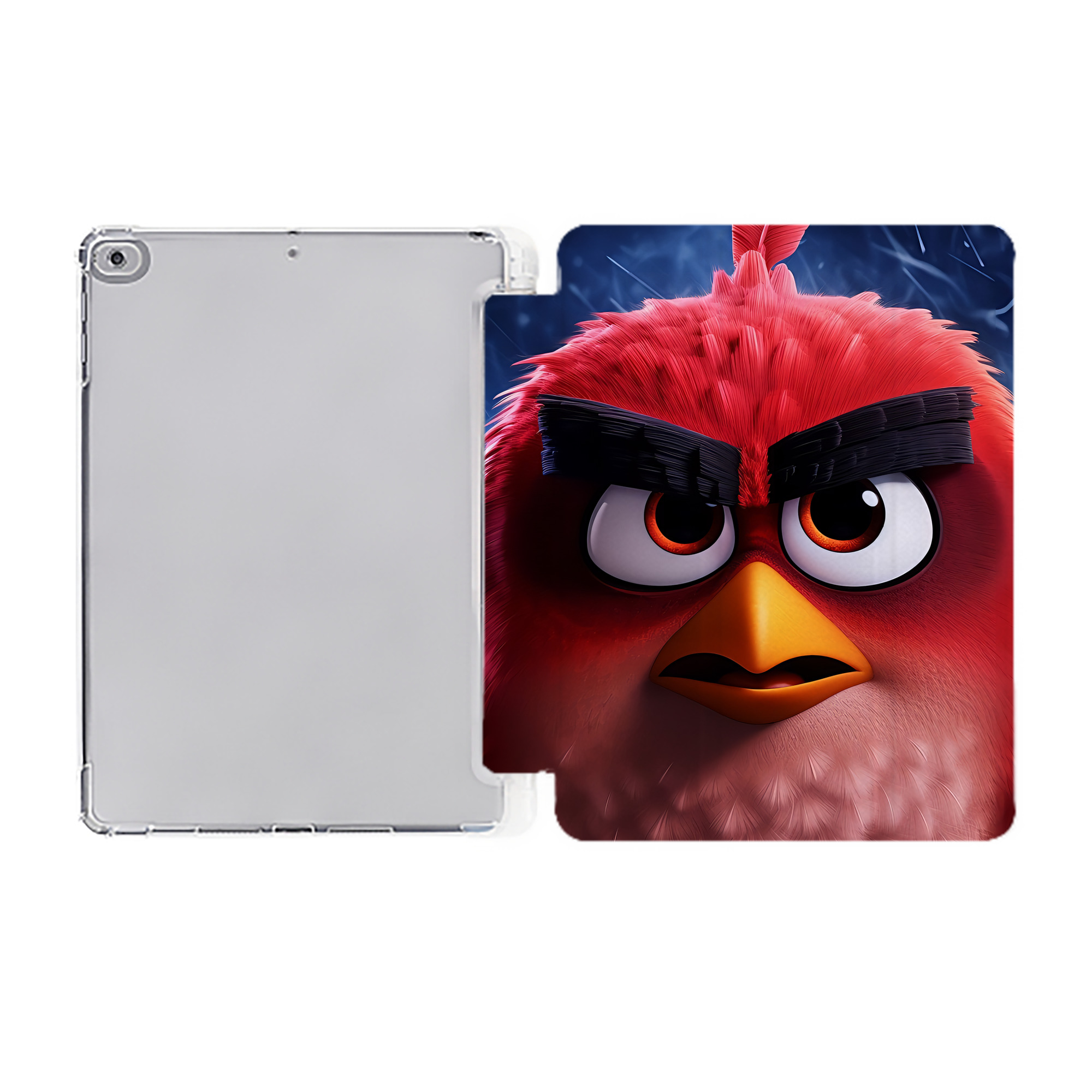（画像用） Angry Birds アングリーバード IPad ケース ペン収納付き 三つ折りスタンド PUレザー×シリコン 対応機種9.5/10.5/10.9インチ